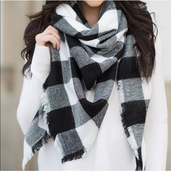 TARTAN Checkered  BLANKET SCARF - Picture 1 of 6